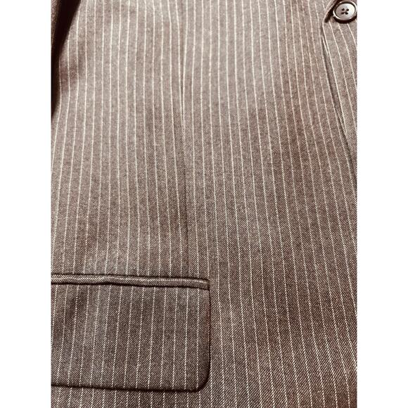 Banana Republic Mens Wool Suit 2 Pc Brown Pinstripe, 36Long, 34x34 - Picture 5 of 16